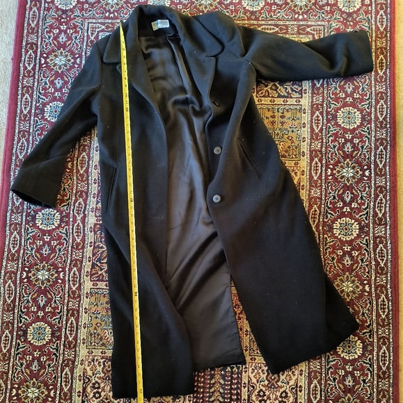 Forecaster of Boston Vintage Black Lambs Wool Long Overcoat - Picture 4 of 9